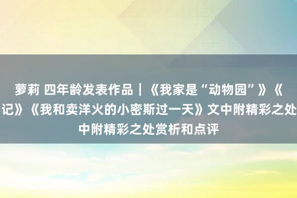 萝莉 四年龄发表作品｜《我家是“动物园”》《胖大海变形记》《我和卖洋火的小密斯过一天》文中附精彩之处赏析和点评