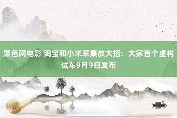 聚色网电影 淘宝和小米采集放大招：大家首个虚构试车9月9日发布