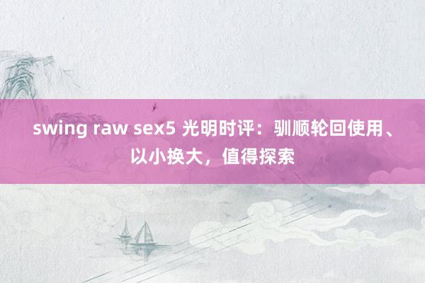 swing raw sex5 光明时评：驯顺轮回使用、以小换大，值得探索