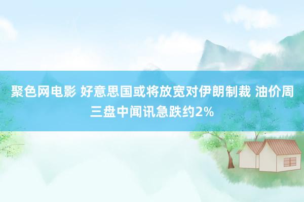 聚色网电影 好意思国或将放宽对伊朗制裁 油价周三盘中闻讯急跌约2%