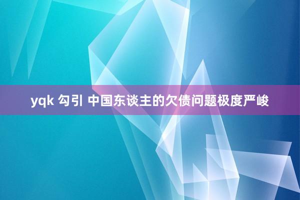 yqk 勾引 中国东谈主的欠债问题极度严峻