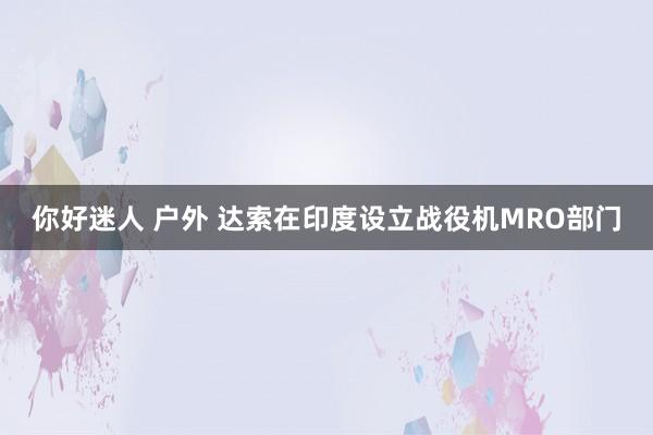 你好迷人 户外 达索在印度设立战役机MRO部门