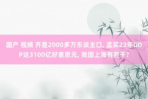 国产 视频 齐是2000多万东谈主口， 孟买23年GDP达3100亿好意思元， 我国上海有若干?