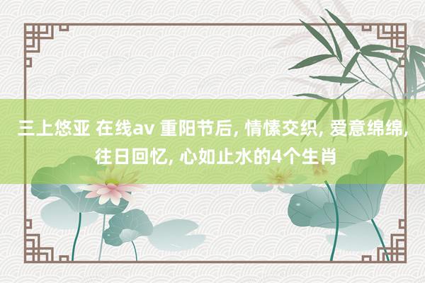 三上悠亚 在线av 重阳节后， 情愫交织， 爱意绵绵， 往日回忆， 心如止水的4个生肖