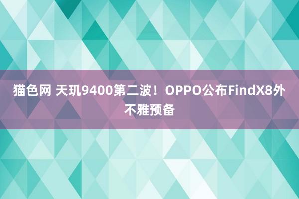 猫色网 天玑9400第二波！OPPO公布FindX8外不雅预备