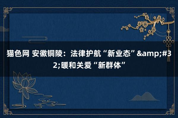 猫色网 安徽铜陵：法律护航“新业态”&#32;暖和关爱“新群体”