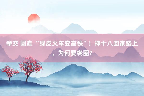 拳交 國產 “绿皮火车变高铁”！神十八回家路上，为何要绕圈？