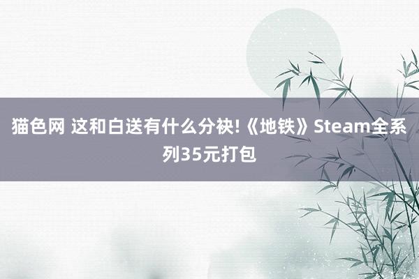 猫色网 这和白送有什么分袂!《地铁》Steam全系列35元打包