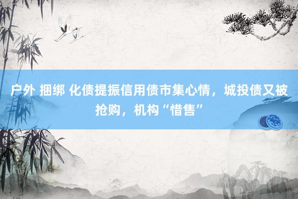 户外 捆绑 化债提振信用债市集心情，城投债又被抢购，机构“惜售”