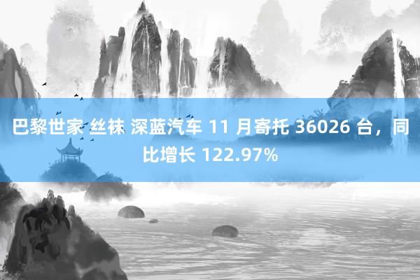 巴黎世家 丝袜 深蓝汽车 11 月寄托 36026 台，同比增长 122.97%