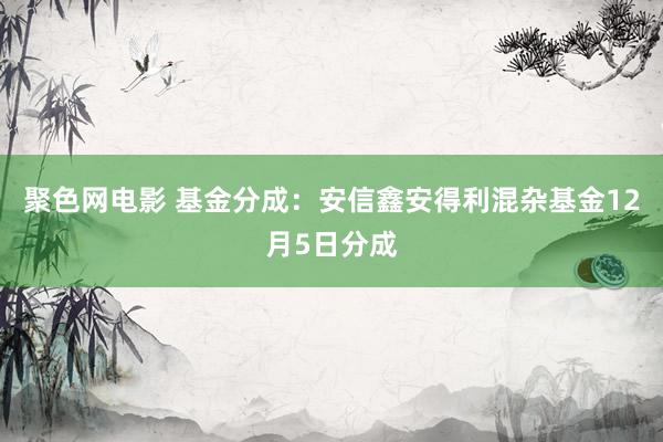 聚色网电影 基金分成：安信鑫安得利混杂基金12月5日分成