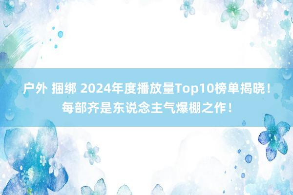 户外 捆绑 2024年度播放量Top10榜单揭晓！每部齐是东说念主气爆棚之作！