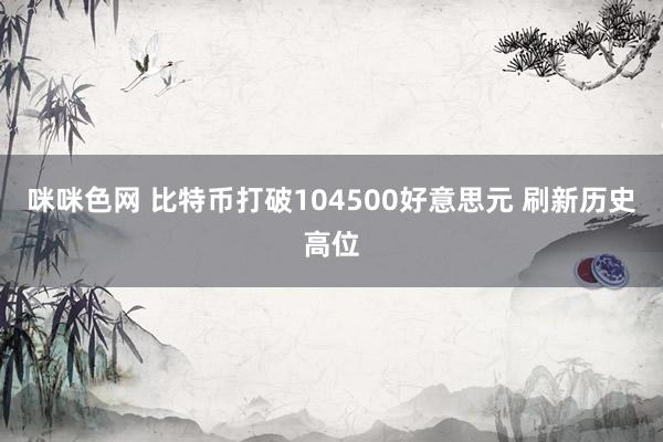 咪咪色网 比特币打破104500好意思元 刷新历史高位