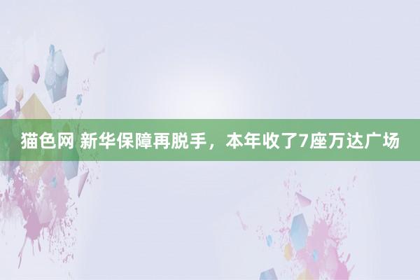 猫色网 新华保障再脱手，本年收了7座万达广场