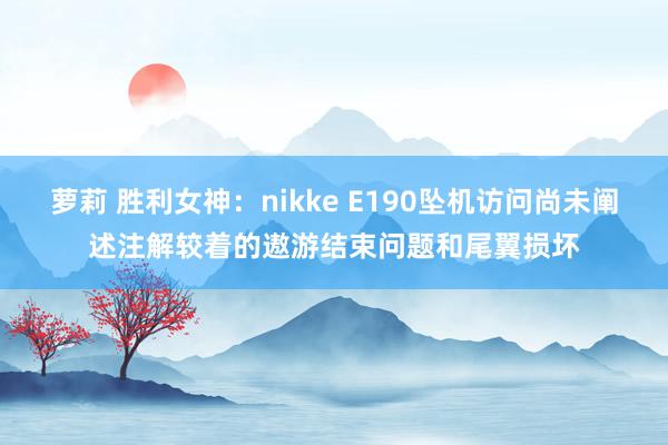 萝莉 胜利女神：nikke E190坠机访问尚未阐述注解较着的遨游结束问题和尾翼损坏