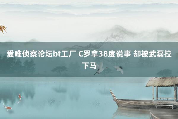 爱唯侦察论坛bt工厂 C罗拿38度说事 却被武磊拉下马