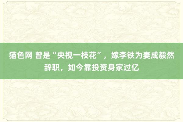 猫色网 曾是“央视一枝花”，嫁李铁为妻成毅然辞职，如今靠投资身家过亿