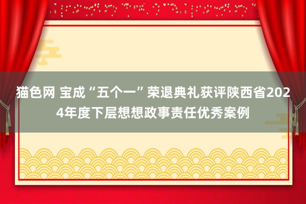 猫色网 宝成“五个一”荣退典礼获评陕西省2024年度下层想想政事责任优秀案例