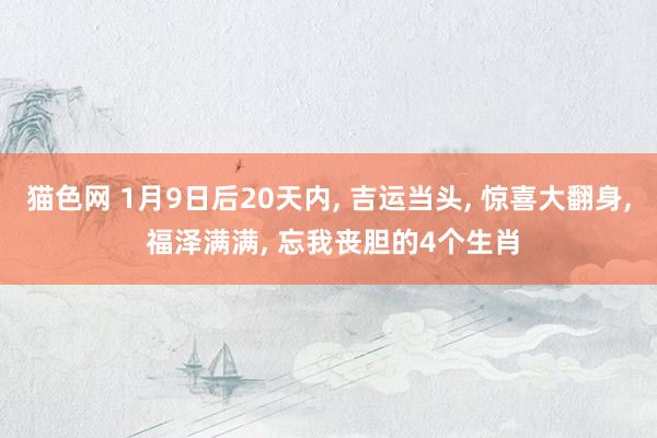 猫色网 1月9日后20天内, 吉运当头, 惊喜大翻身, 福泽满满, 忘我丧胆的4个生肖